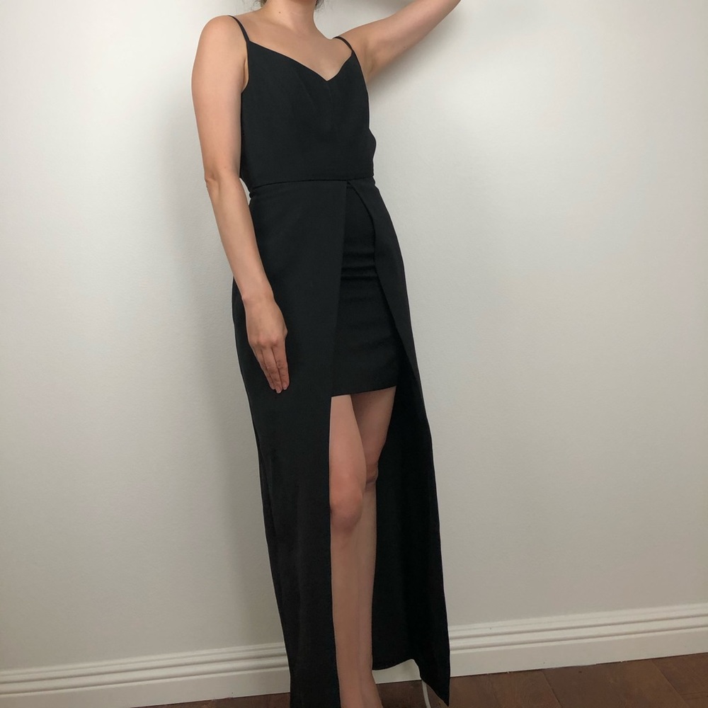 Keepsake The Label Black Open Front Layered Gown - image 2